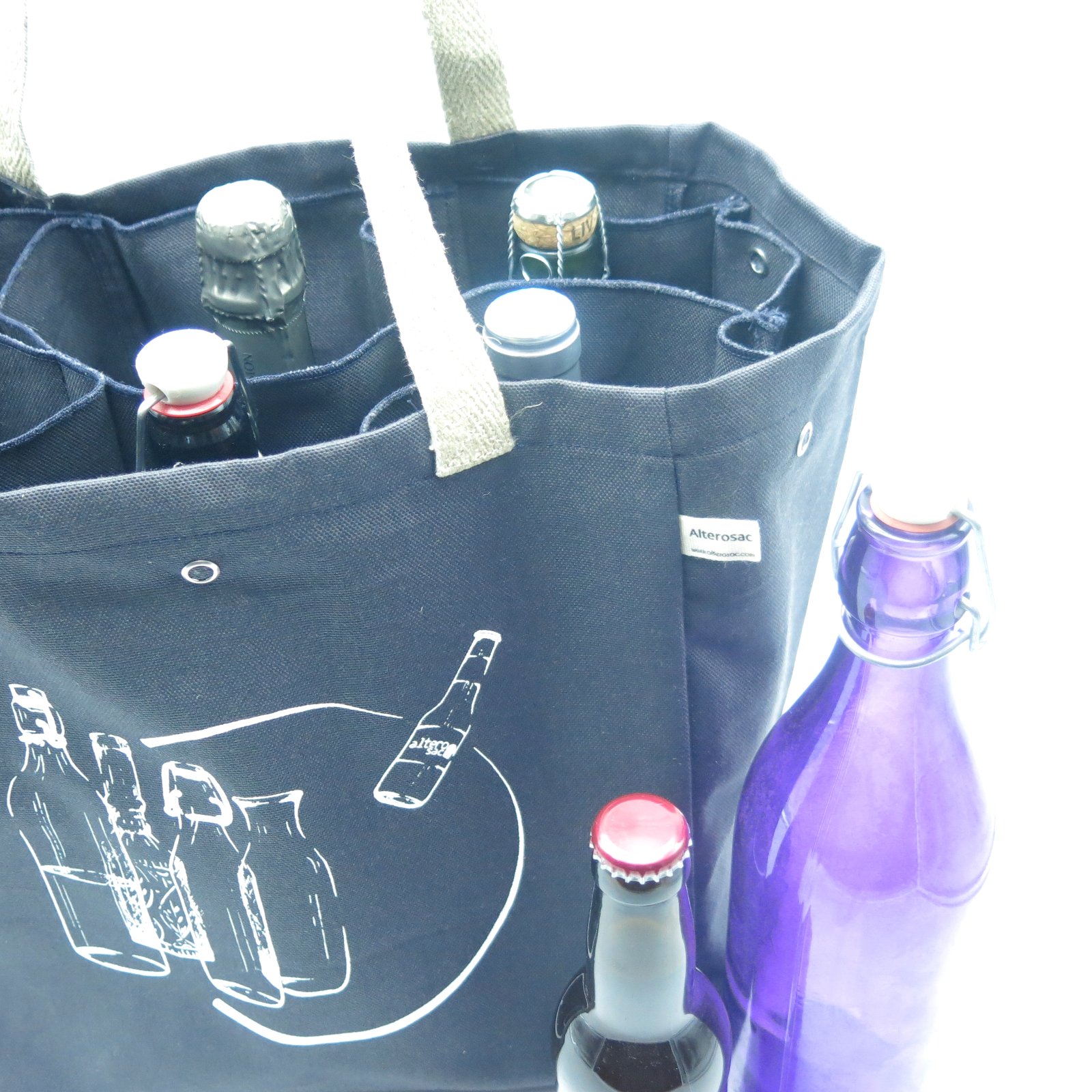 Cabas à bouteille en coton bio  5