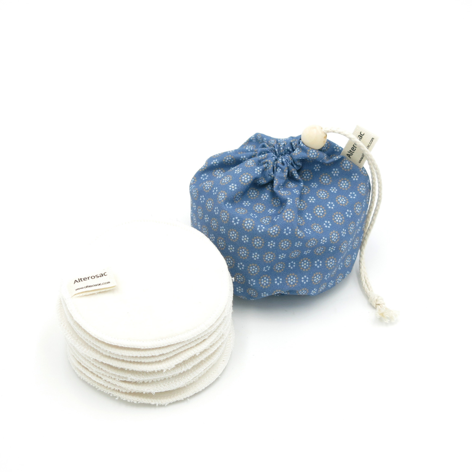 10 cotons démaquillants bio lavables et réutilisables avec distributeur à coton 7