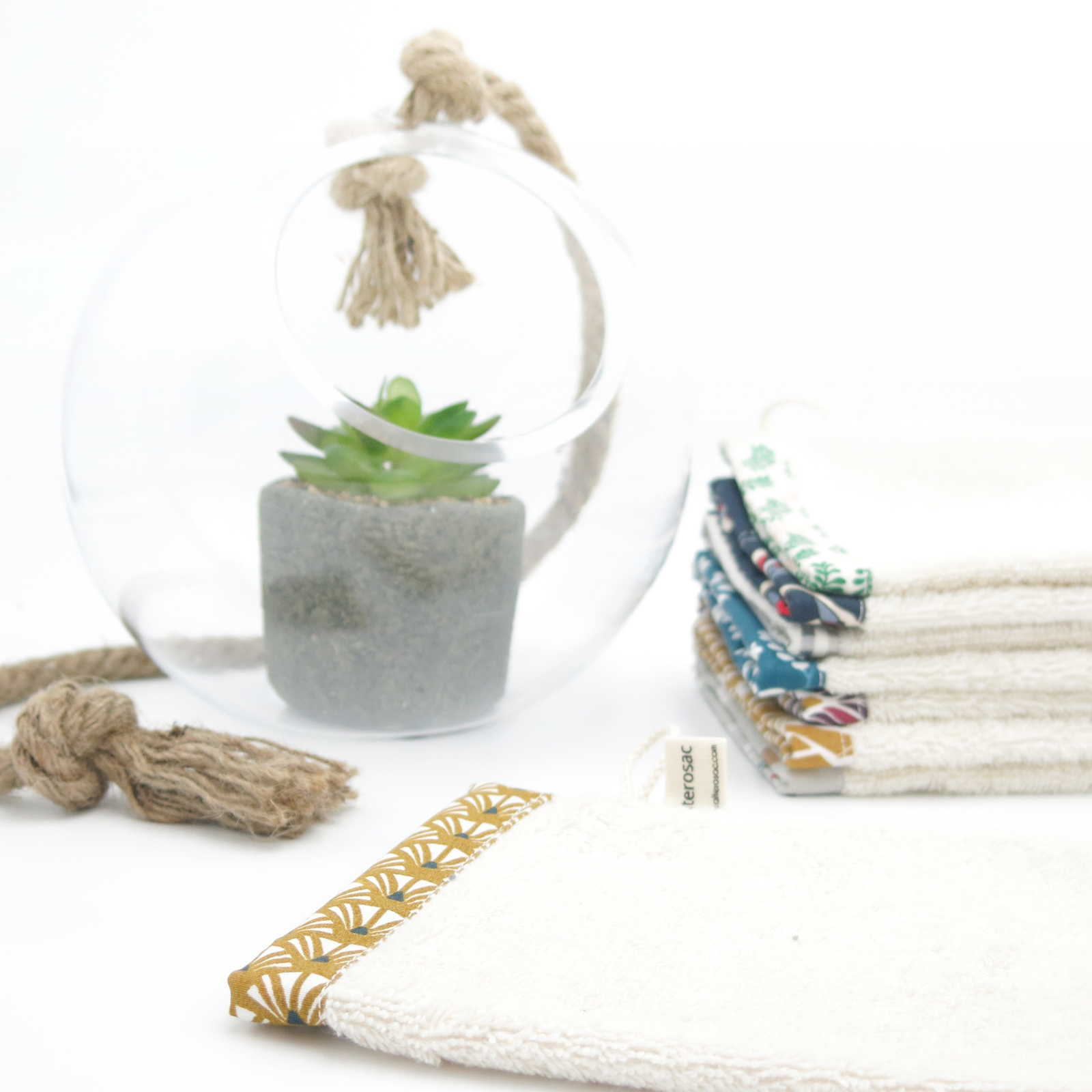 Gant de toilette en éponge de coton bio 2