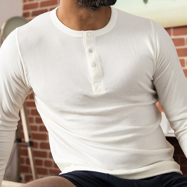 Henley blanc écru hommes