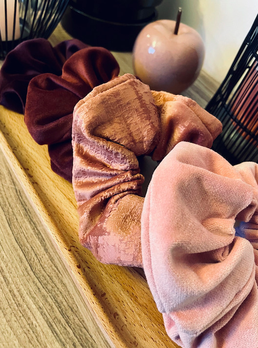 CHOUCHOU  Velours tons rose  2