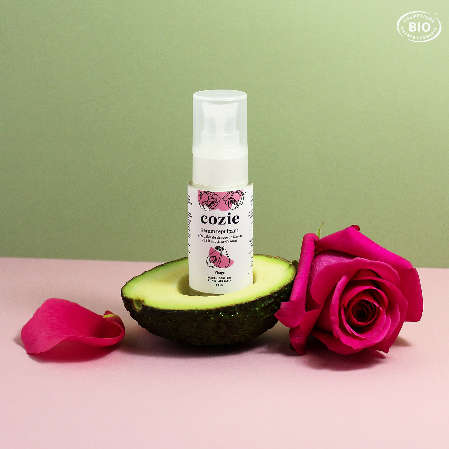 Sérum repulpant - Eau florale de rose et protéine d’avocat – 30 ml 2