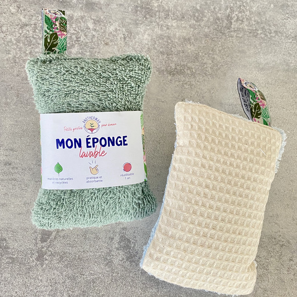 Lot de 2 éponges lavables et réutilisables 3