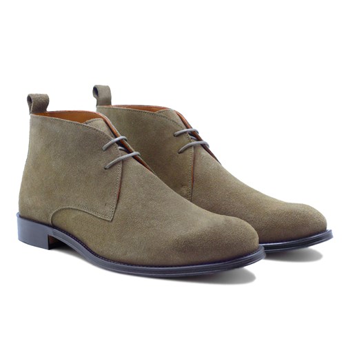 Desert boots cuir daim kaki