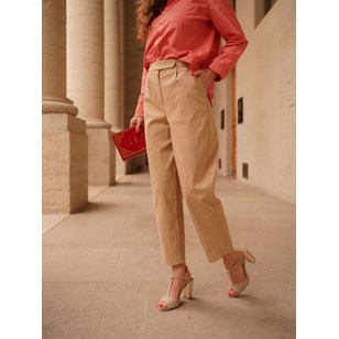 Pantalon beige rayé - Coton upcyclé - PAOLO