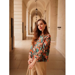 Blouse motifs Seventies - Viscose upcyclé - Coline