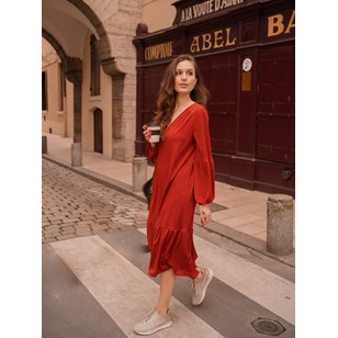 Robe couleur Brique - Viscose upcyclée - Luisa