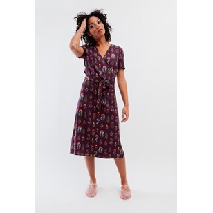 Robe "Cache-cœur" motif Fleurs lucides