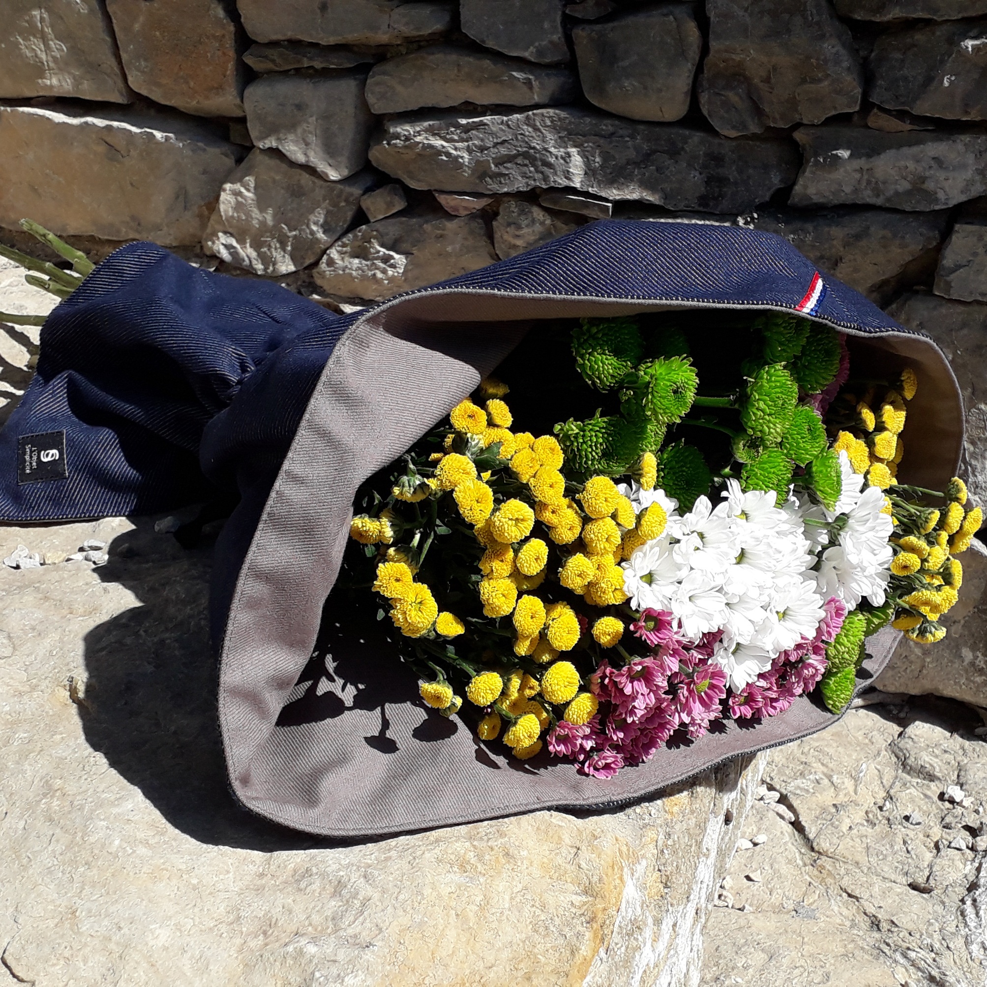 Cône à fleurs - Bleu marine / Taupe 6