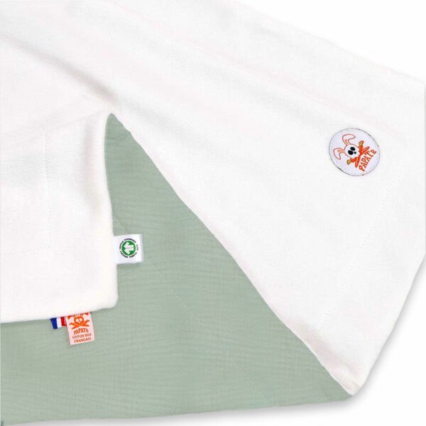 Couverture en Coton Bio Rex Vert et Blanc 7