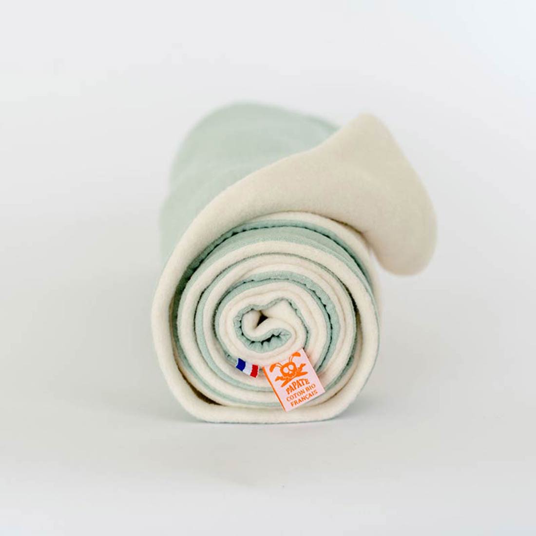 Couverture en Coton Bio Rex Vert et Blanc 4