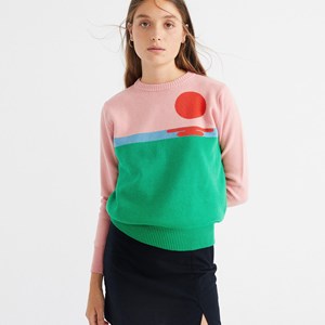 Pull col rond en coton recyclé - SUNSET de THINKING MU