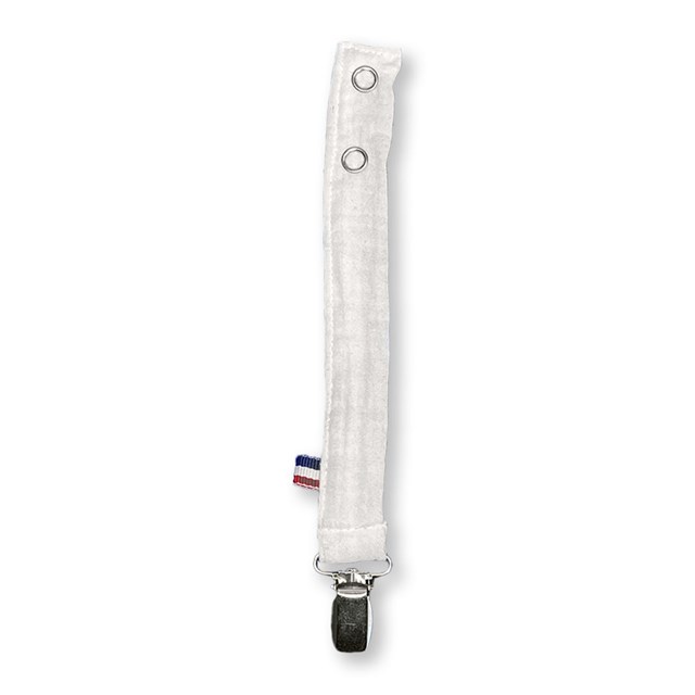 Attache Tétine en Coton Bio Teddy Blanc 2