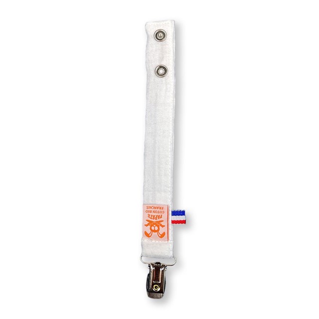 Attache Tétine en Coton Bio Teddy Blanc 5