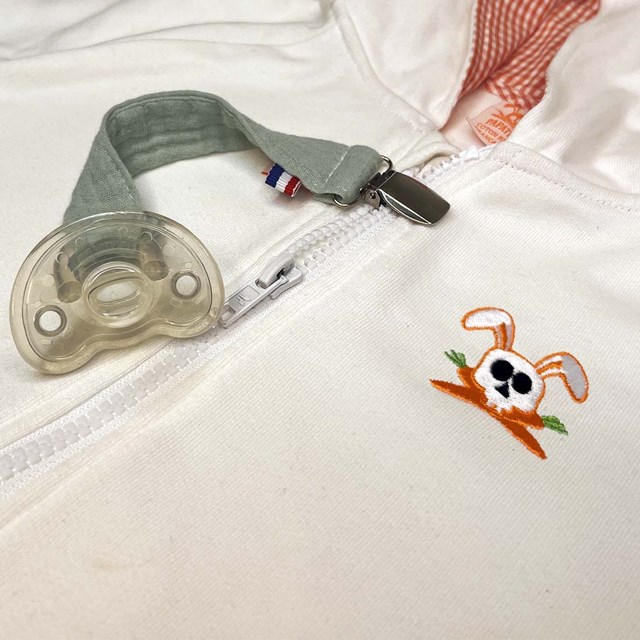 Attache Tétine en Coton Bio Teddy Vert 5
