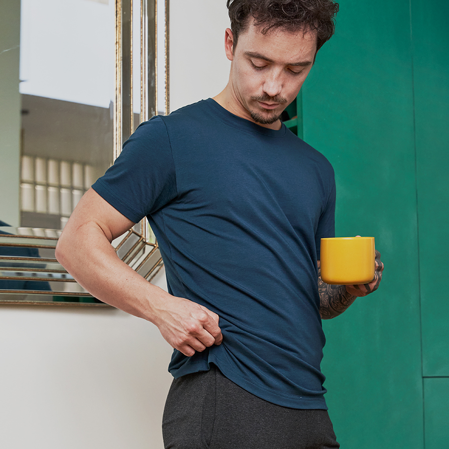 Tshirt bleu pétrole hommes coton micromodal