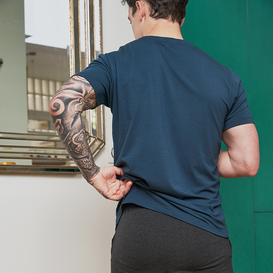 T-shirt coton & micromodal bleu pétrole 3