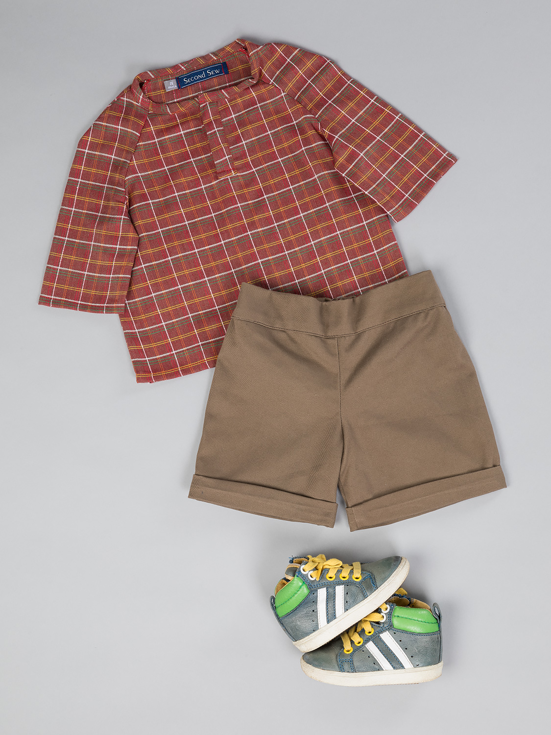 short-kaki-second-sew-tissu-recycle-bebe-enfant-made-in-france