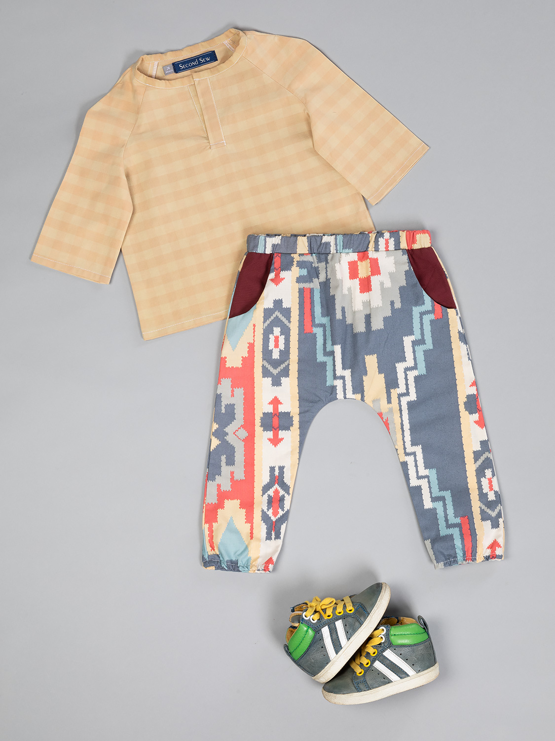 polo-quadrille-second-sew-tissu-recycle-bebe-enfant-made-in-france