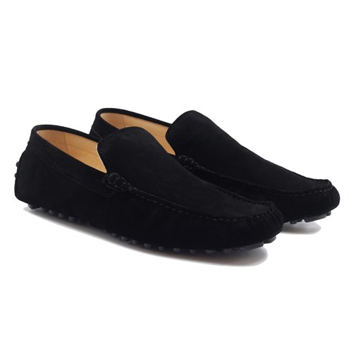 Mocassins cuir daim noir