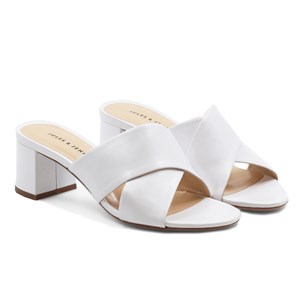 Mules en cuir blanc