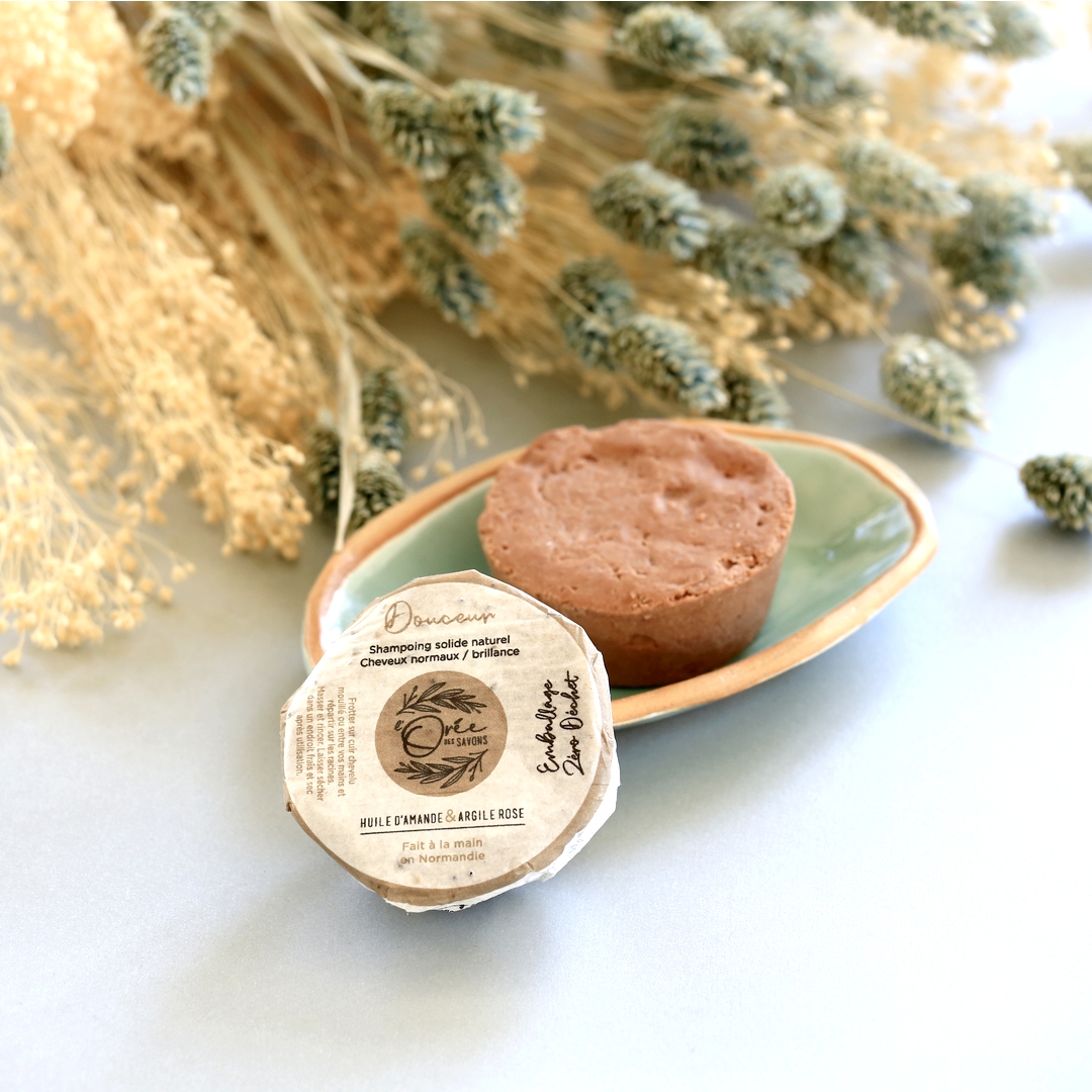 Shampoing solide Douceur - huile d'Amande & Argile Rose - cheveux normaux, brillance 2