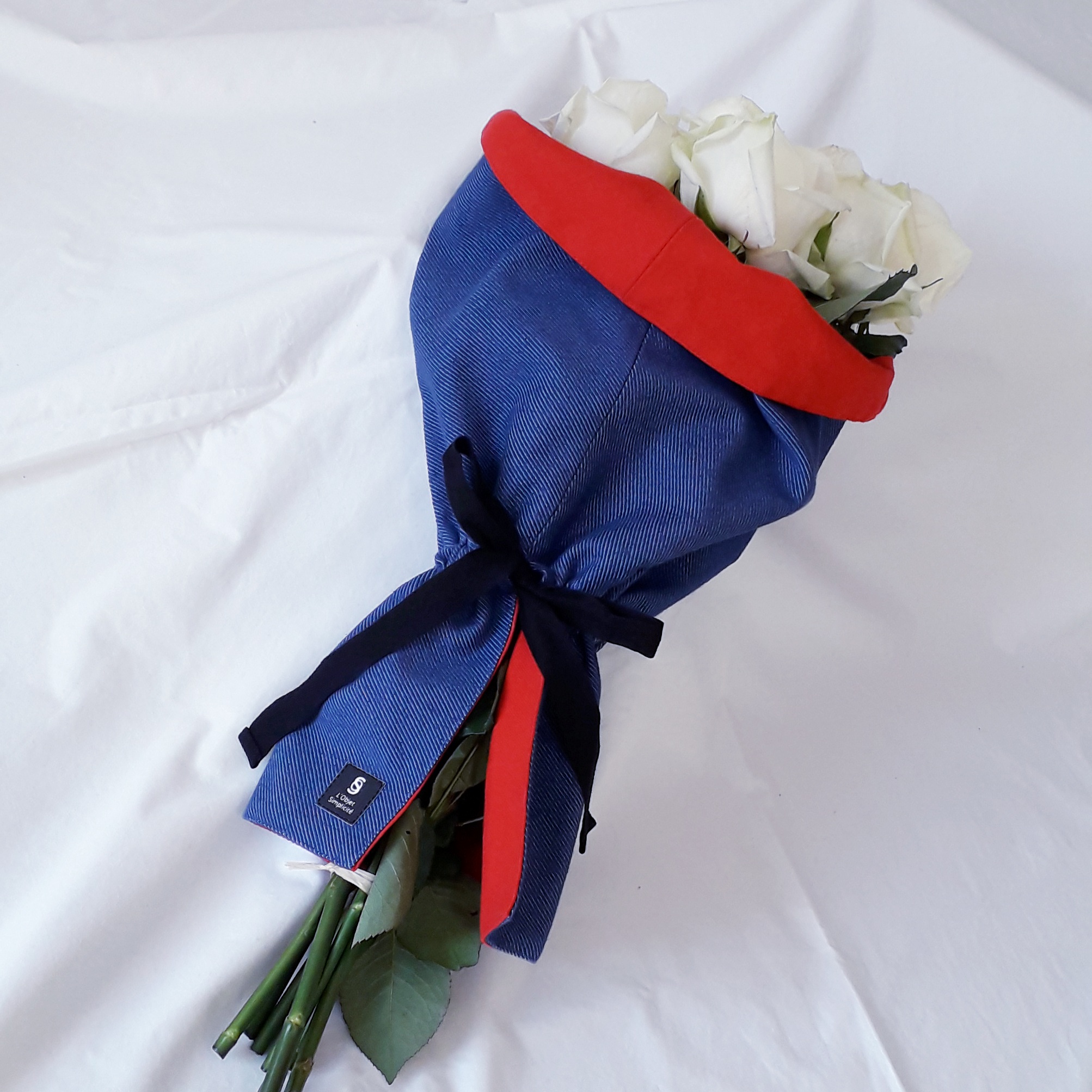 Cône à fleurs - Bleu jean / Rouge 4