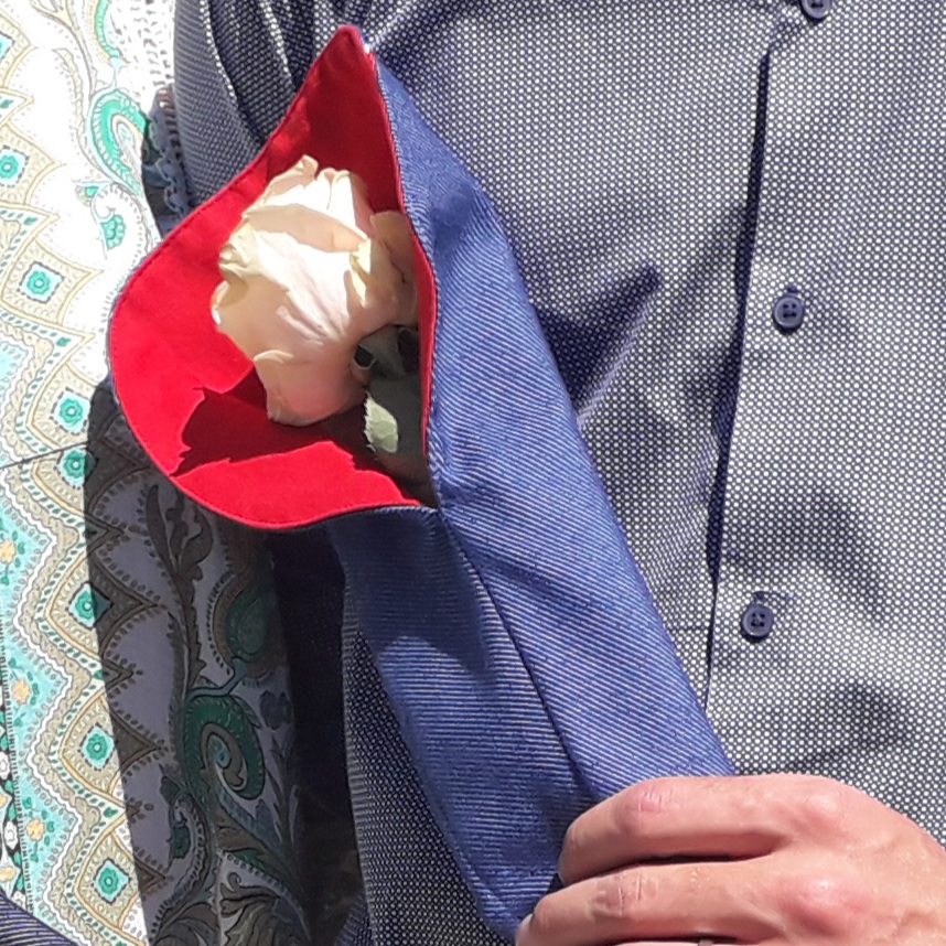 Cône à fleurs - Bleu jean / Rouge 6