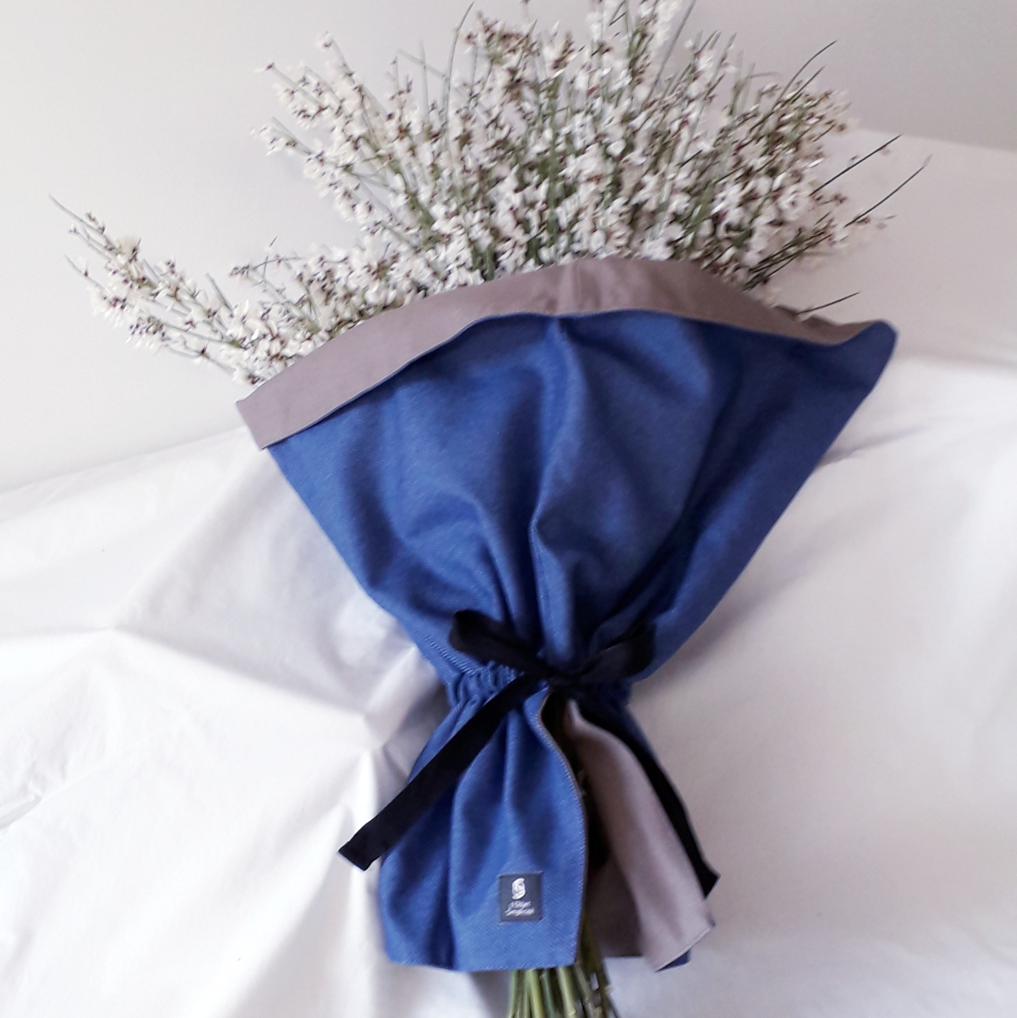 Cône à fleurs - Bleu jean / Taupe 3