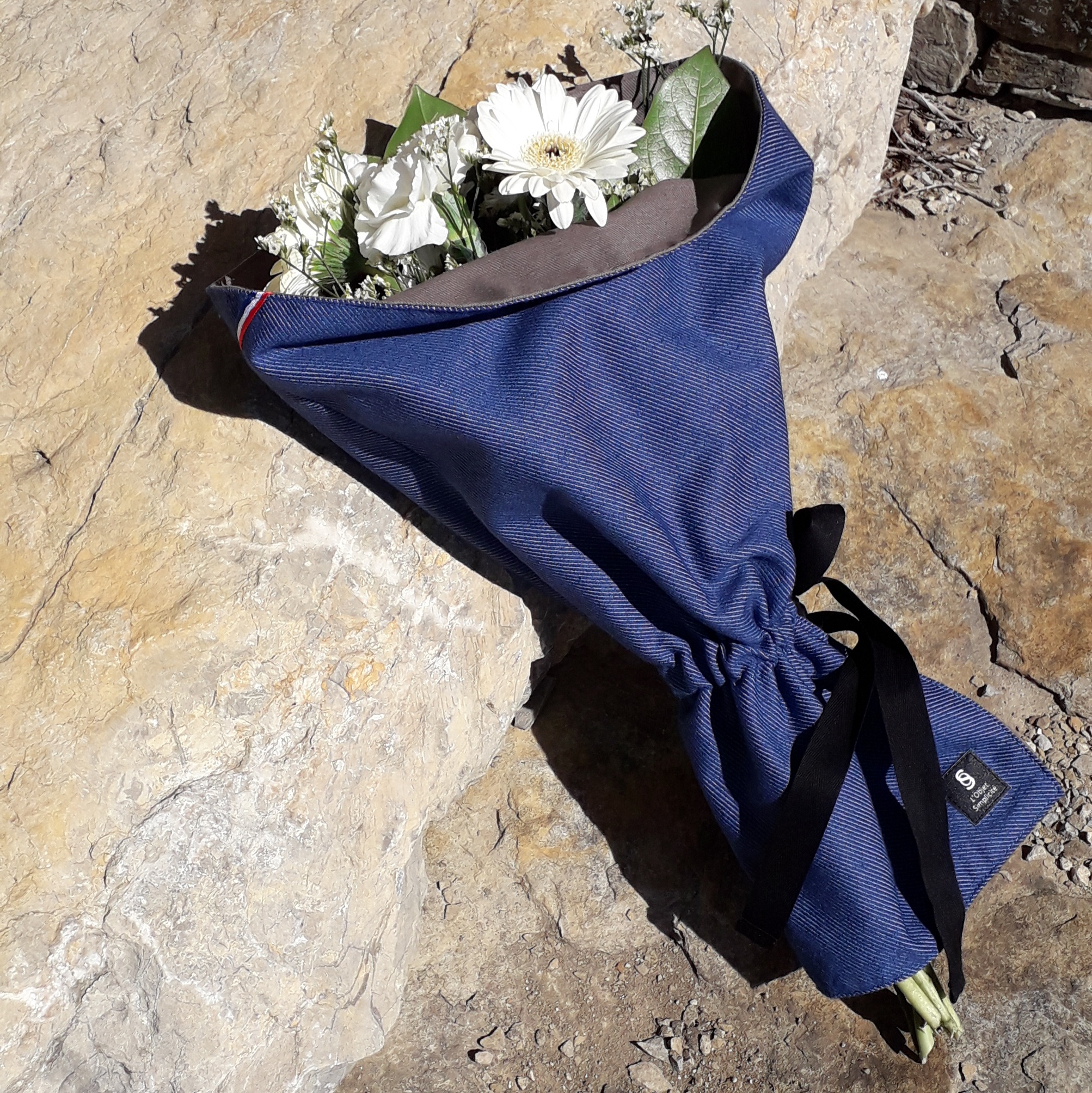 Cône à fleurs - Bleu jean / Taupe 10