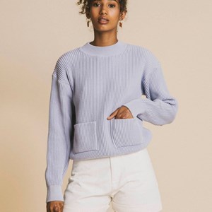 Pull en maille de coton Bio MAUVE - FALEME de THINKING MU