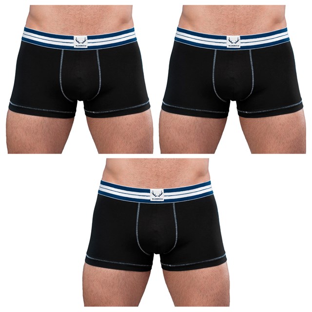 Pack de 3 shortys classiques noirs en coton bio 2