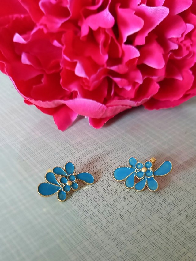 Boucles d'oreilles FLEUR BLEUE 2