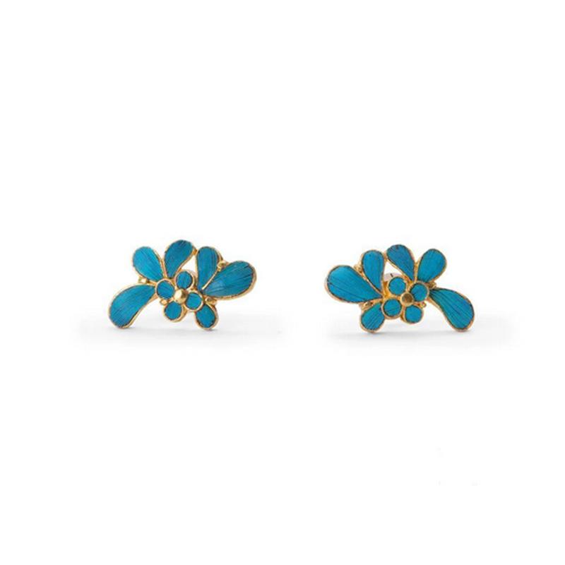 Boucles d'oreilles FLEUR BLEUE 3