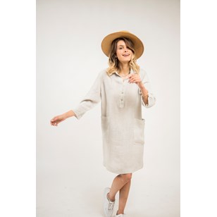Robe chemise en lin Saint-Barth - Beige