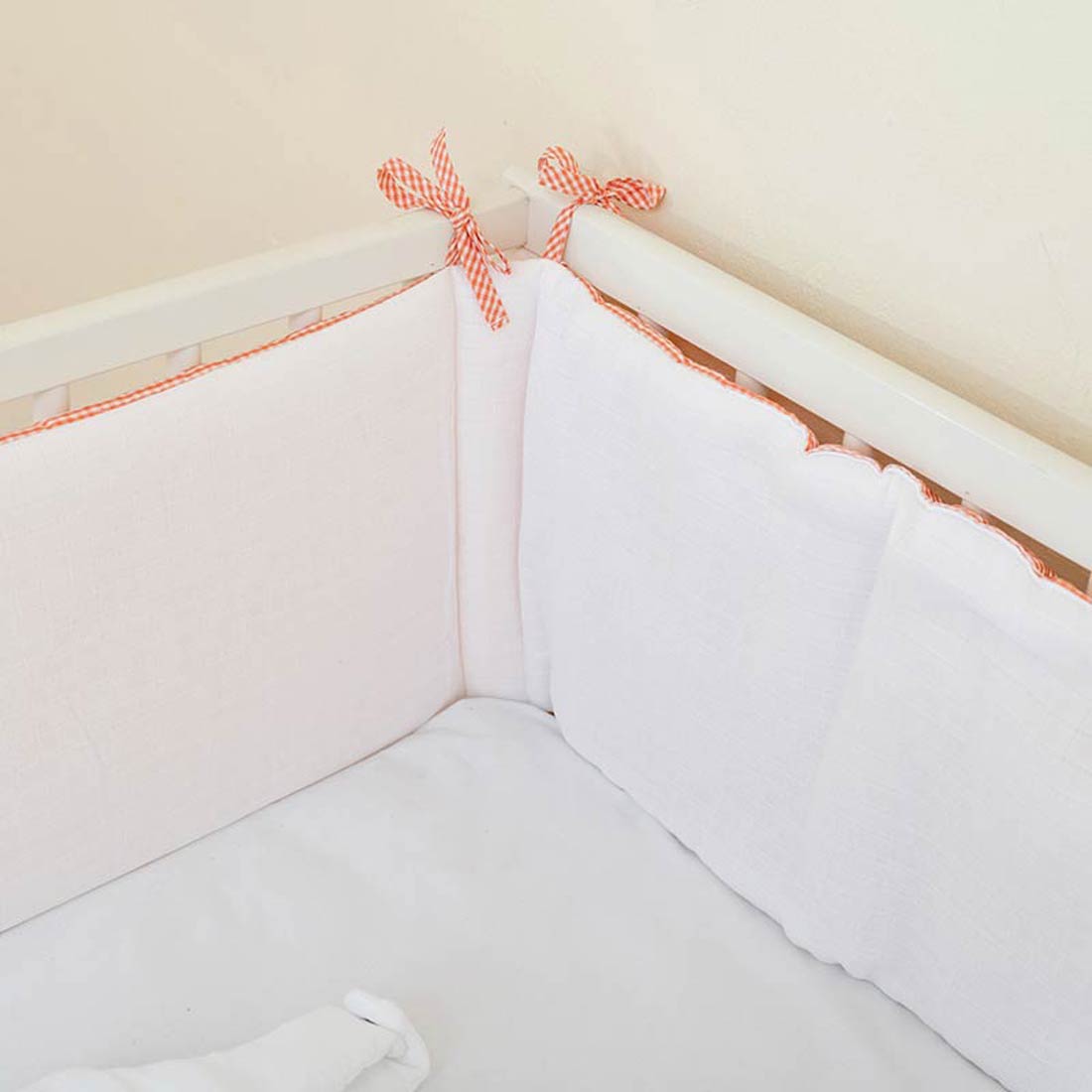 Tour de Lit en Coton Bio Blanc 5