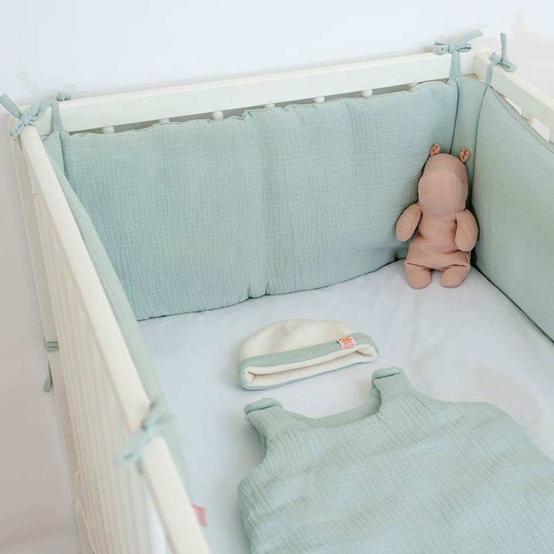 Tour de Lit en Coton Bio Vert 7