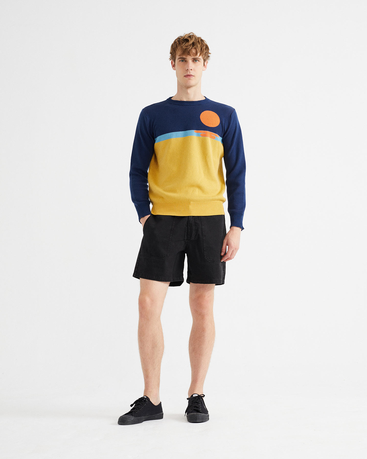 Pull col rond en coton recyclé - SUNSET de THINKING MU 4