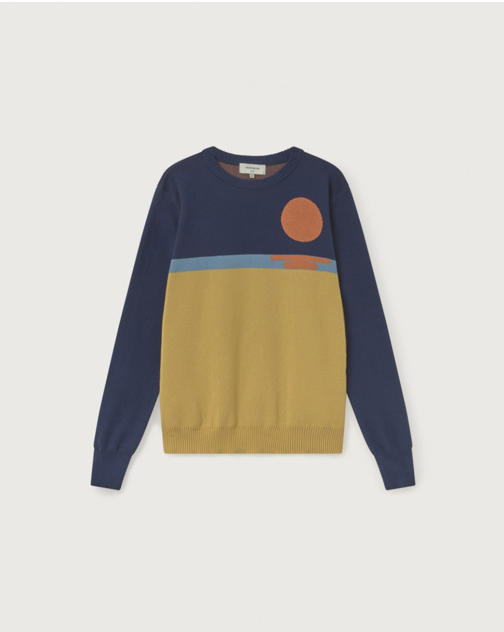 Pull col rond en coton recyclé - SUNSET de THINKING MU 5