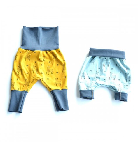 Sarouel évolutif et stylé en coton bio - motif lama