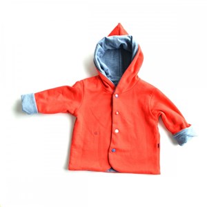 Sweat à capuche évolutif et réversible - jersey effet jean