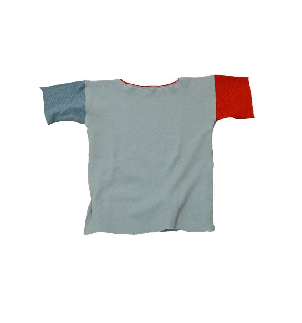 Tee-shirt manches courtes évolutif bleu ciel en coton bio - Plusieurs couleurs 4