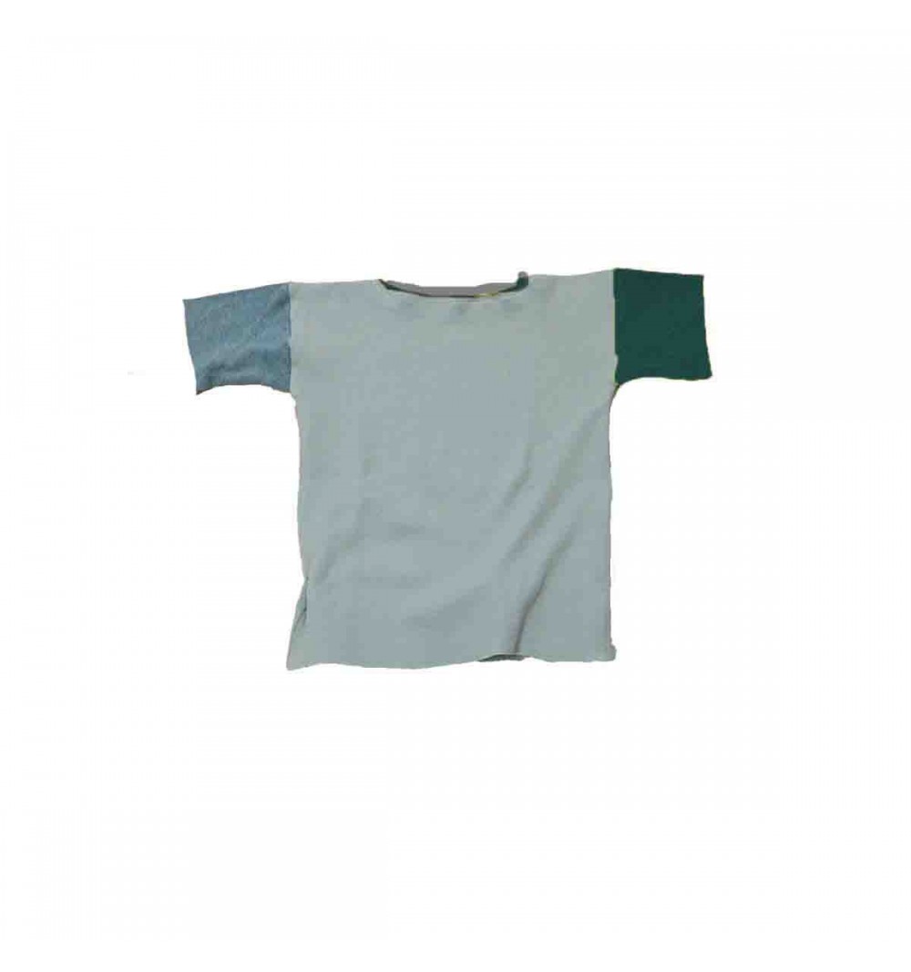 Tee-shirt manches courtes évolutif bleu ciel en coton bio - Plusieurs couleurs 5