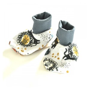 Chaussons bébé motif lion - en molleton bio