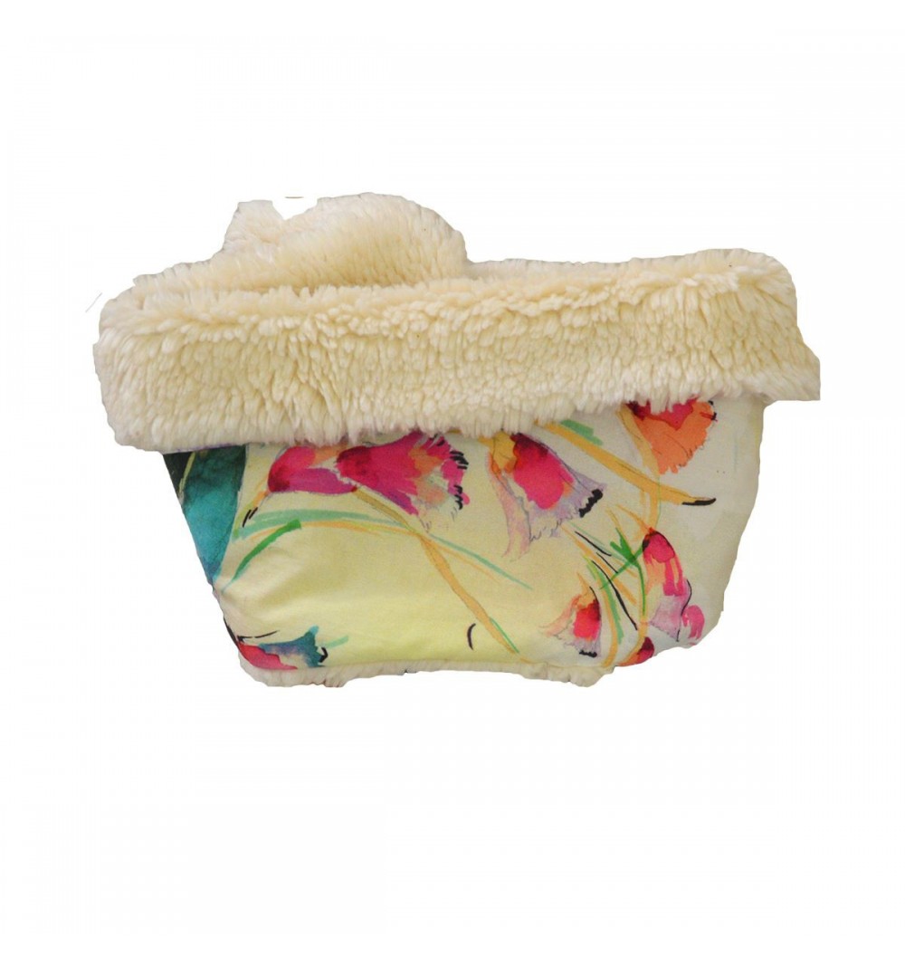 Tour de cou évolutif et réversible en Teddy coton bio -  Doublure à motif  4