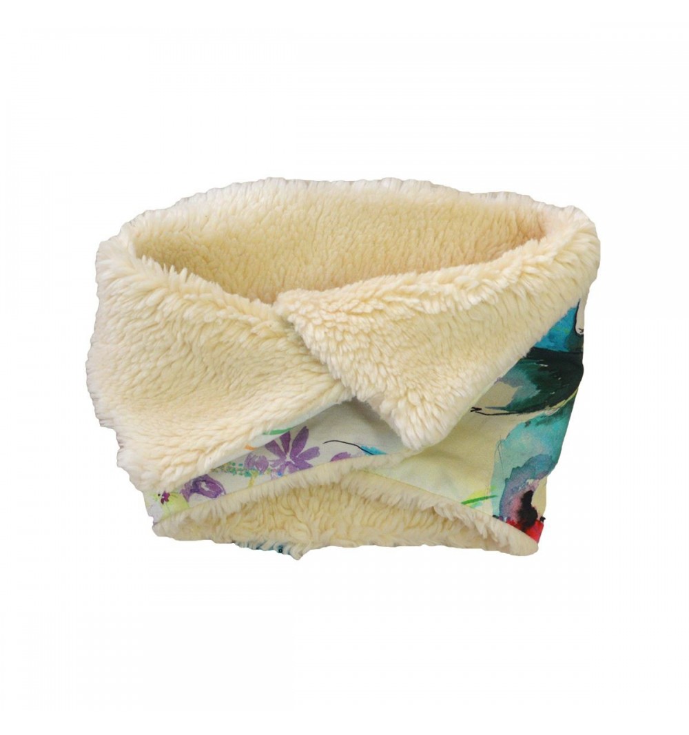 Tour de cou évolutif et réversible en Teddy coton bio -  Doublure à motif  2