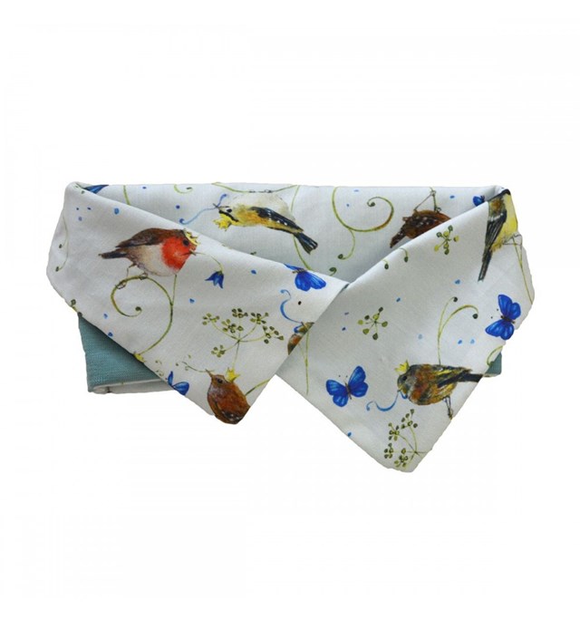 Tour de cou évolutif et réversible en Teddy coton bio -  motif rouge gorge 3