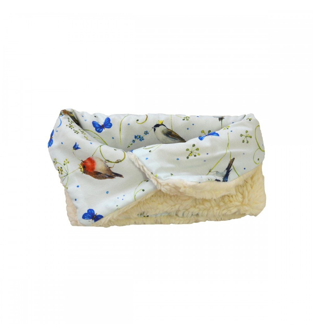 Tour de cou évolutif et réversible en Teddy coton bio -  motif rouge gorge 5