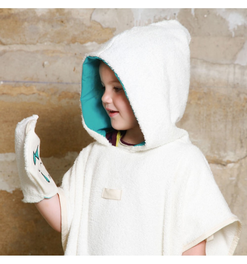 Poncho de bain - Doublure turquoise 3