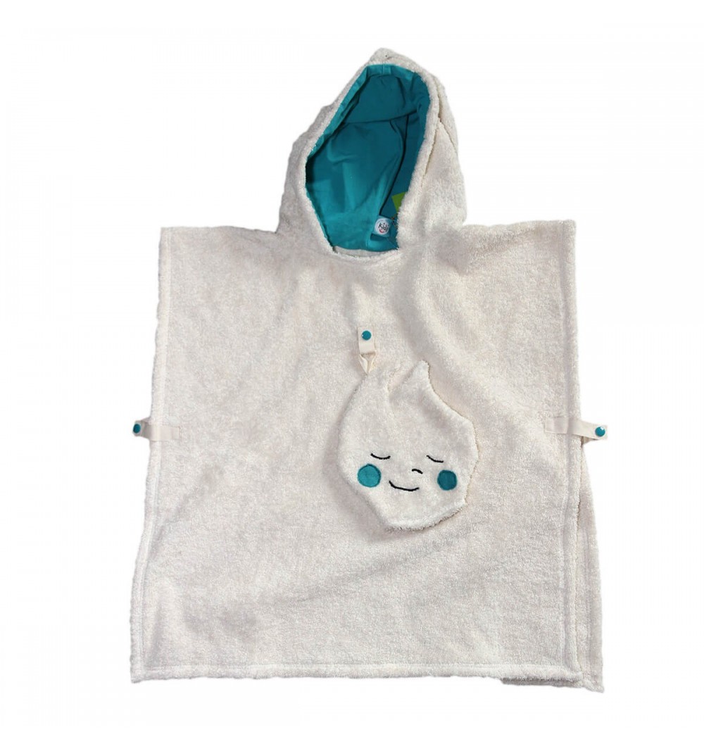 Poncho de bain - Doublure turquoise 2